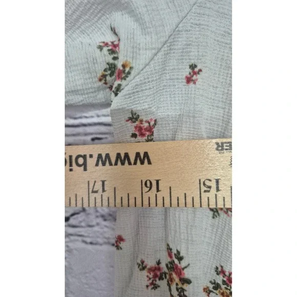 Love J Cottagecore Floral Lace Trim Fairy Peasant Top Medium Romantic Boho - Picture 8 of 11